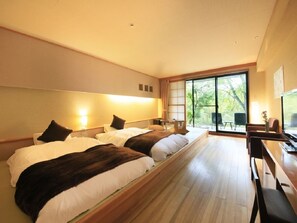 Chambre Supérieure avec lits jumeaux, terrasse (Japanese-Style)