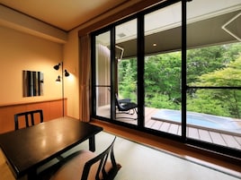 Japanese Western Style Superior Room with Private Open-Air Bath | Down comforters, in-room safe, individually decorated