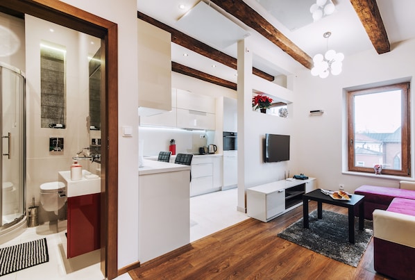 Studio (Sw.Filipa 21/12 street) | Living area | LCD TV