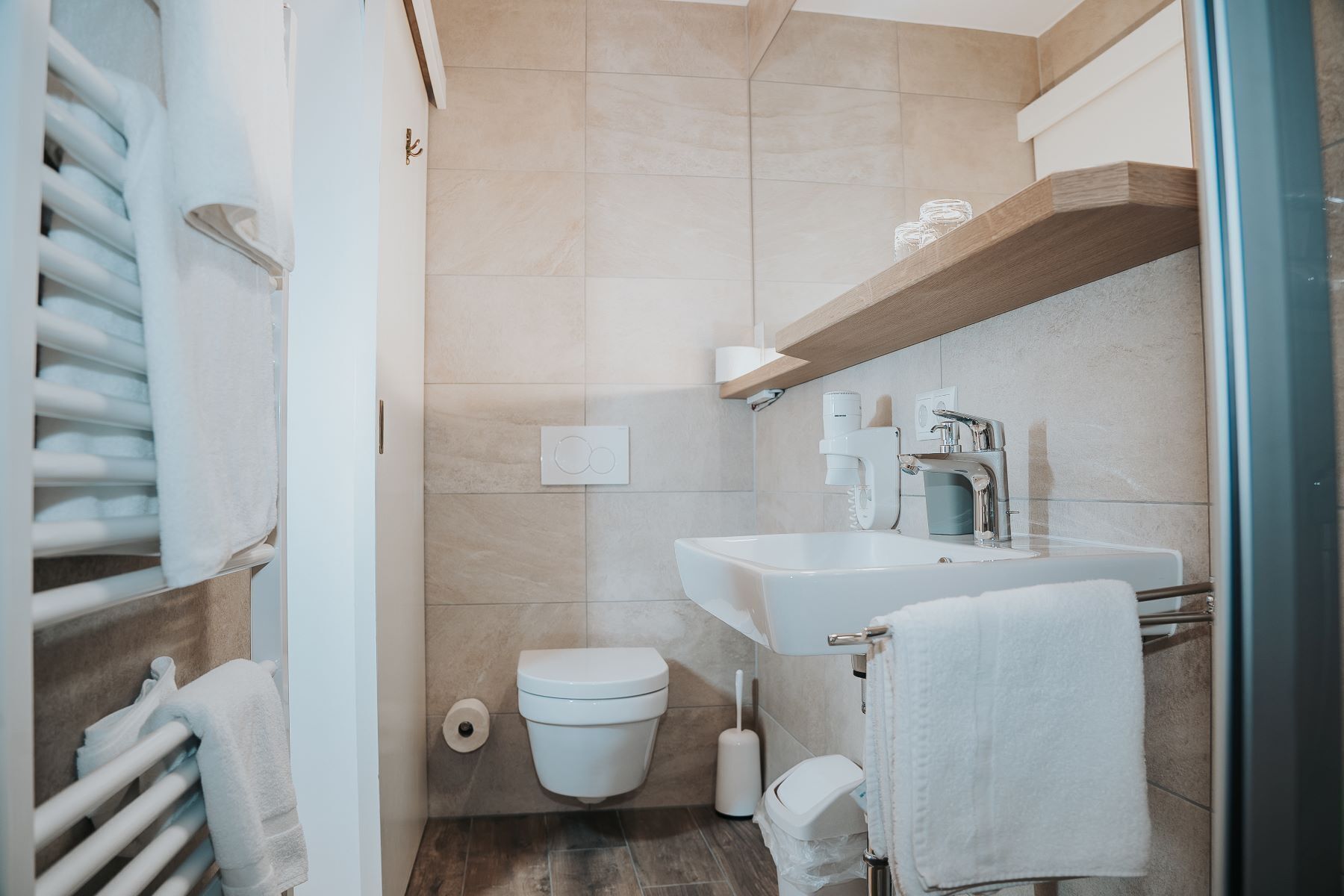 free toiletries, hair dryer, bathrobes, slippers