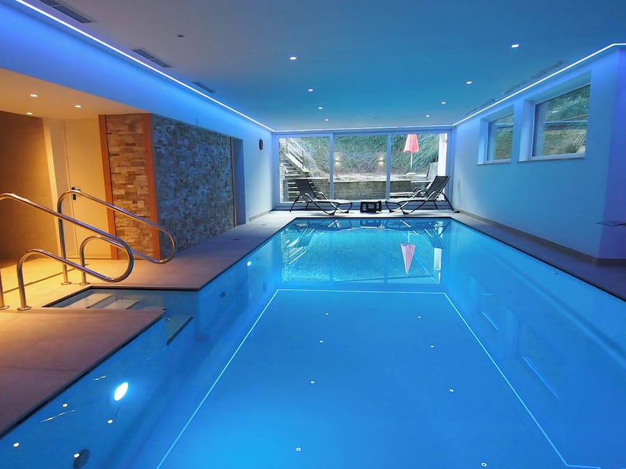Indoor pool, open 6:30 AM to 9 PM, sun loungers
