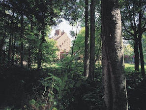 A building surrounded by dense forest with tall trees. - Hokkaido Hotel (Obihiro)