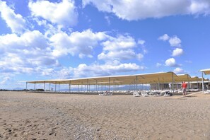 Private beach, beach volleyball