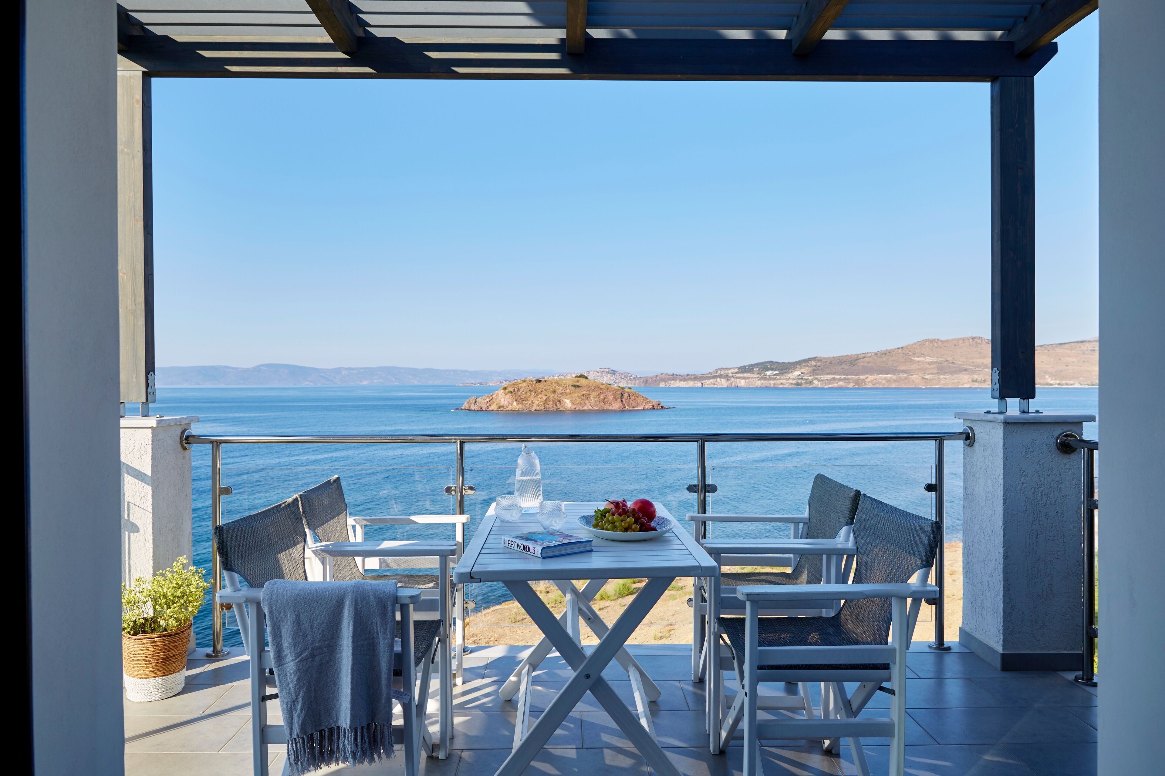 Villa superior, 2 habitaciones, alberca privada, vista al mar | Terraza o patio