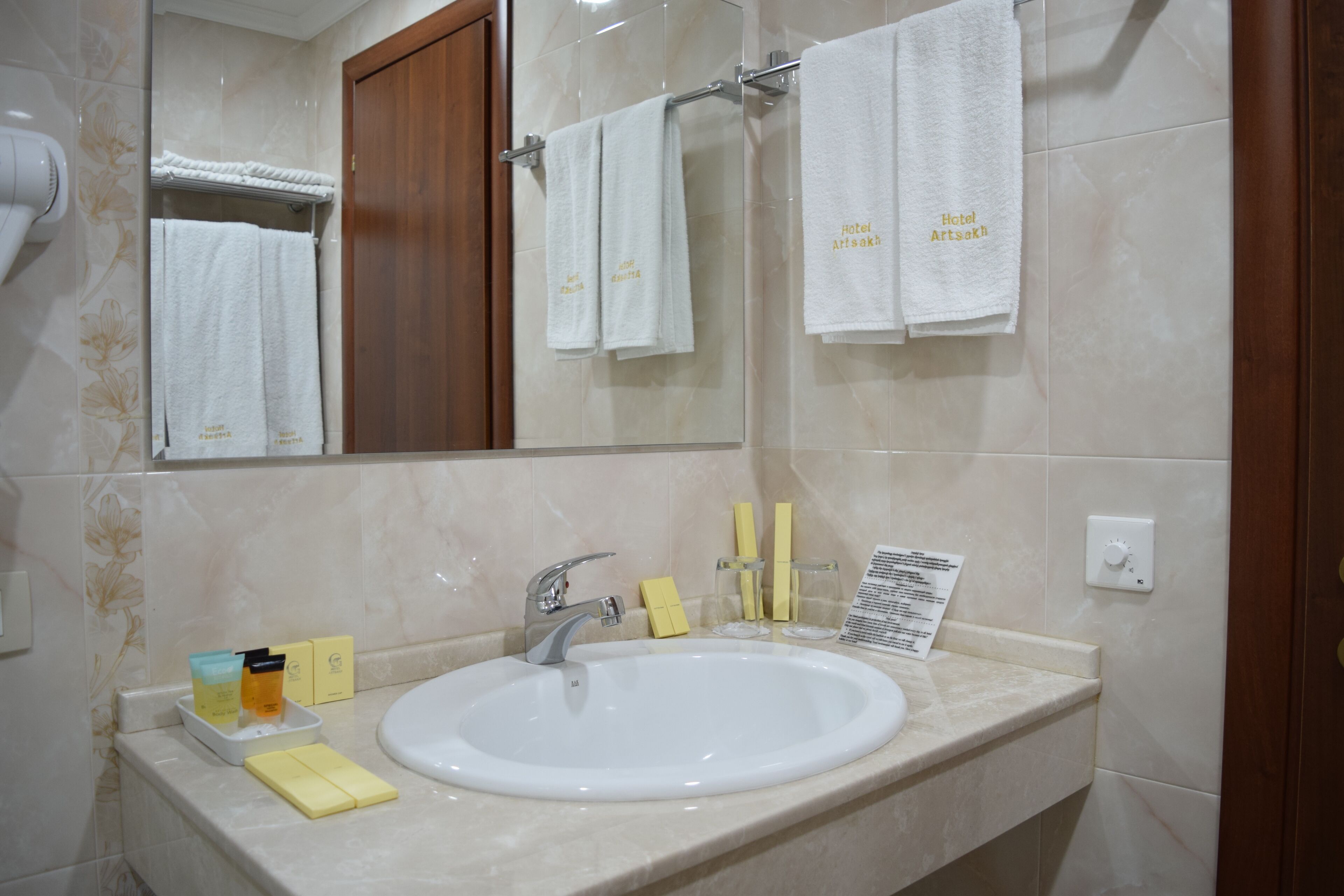 free toiletries, hair dryer, bathrobes, slippers