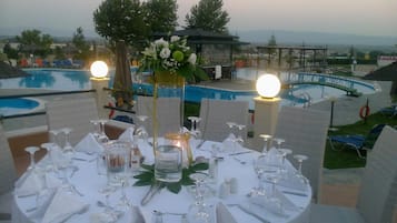 Outdoor banquet area