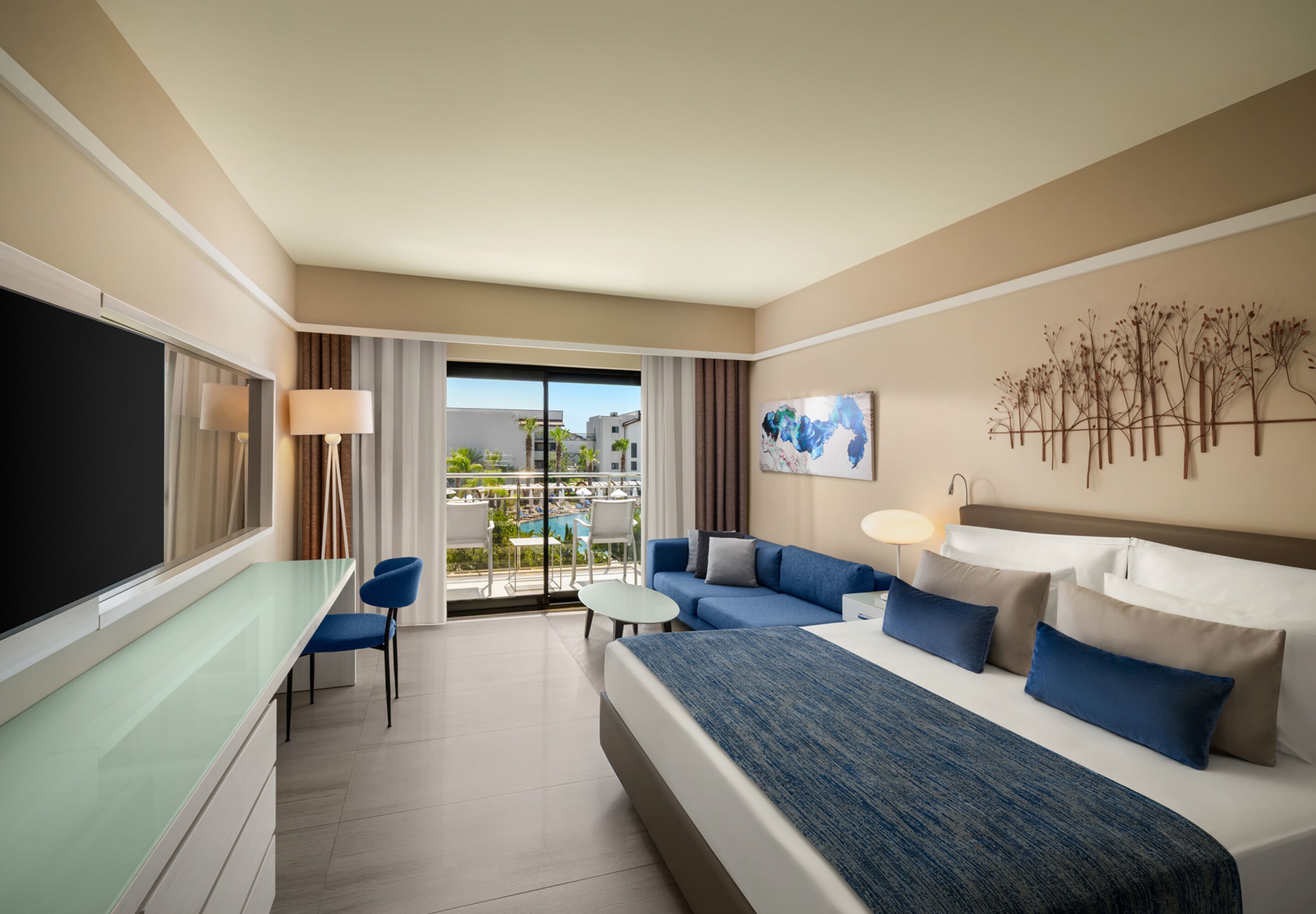 Adult Standard Partial Sea View Room | Free minibar, in-room safe, desk, iron/ironing board