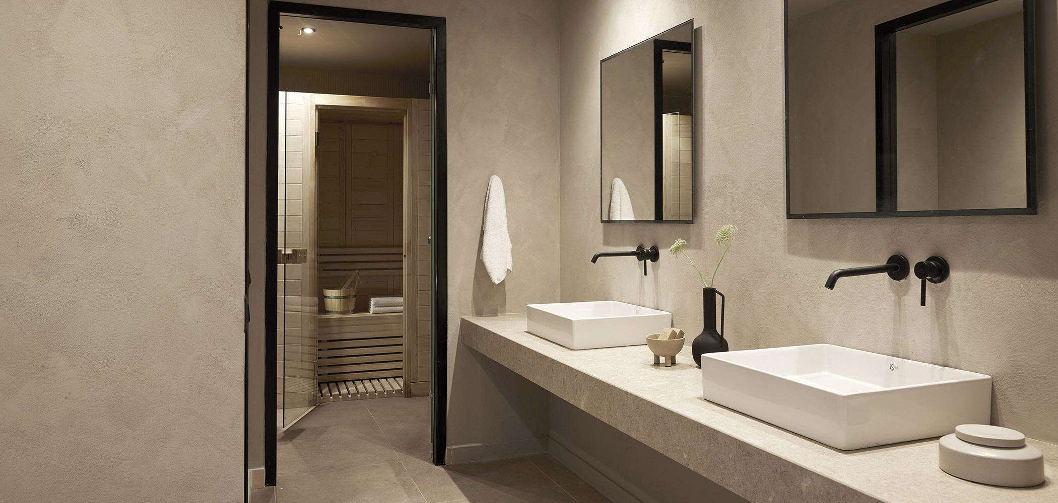 helea suite with sea view and private sauna | bathroom | free toiletries, hair dryer, towels