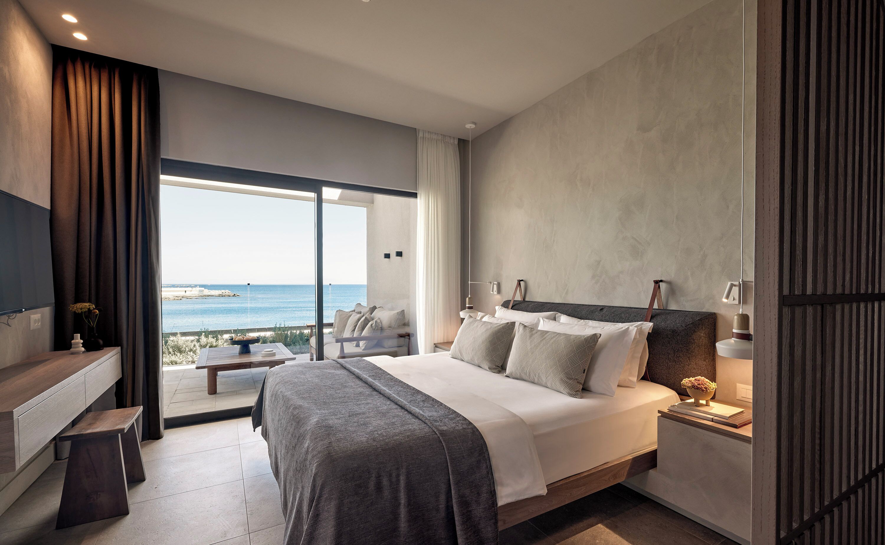 water bungalow private pool & sea view | 1 bedroom, in-room safe, desk, laptop workspace