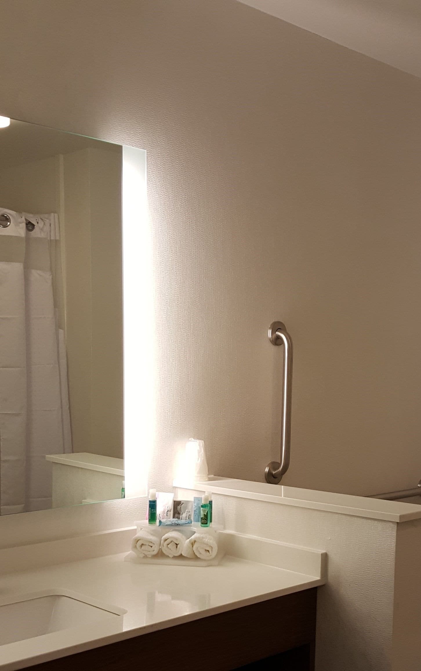 free toiletries, hair dryer, towels