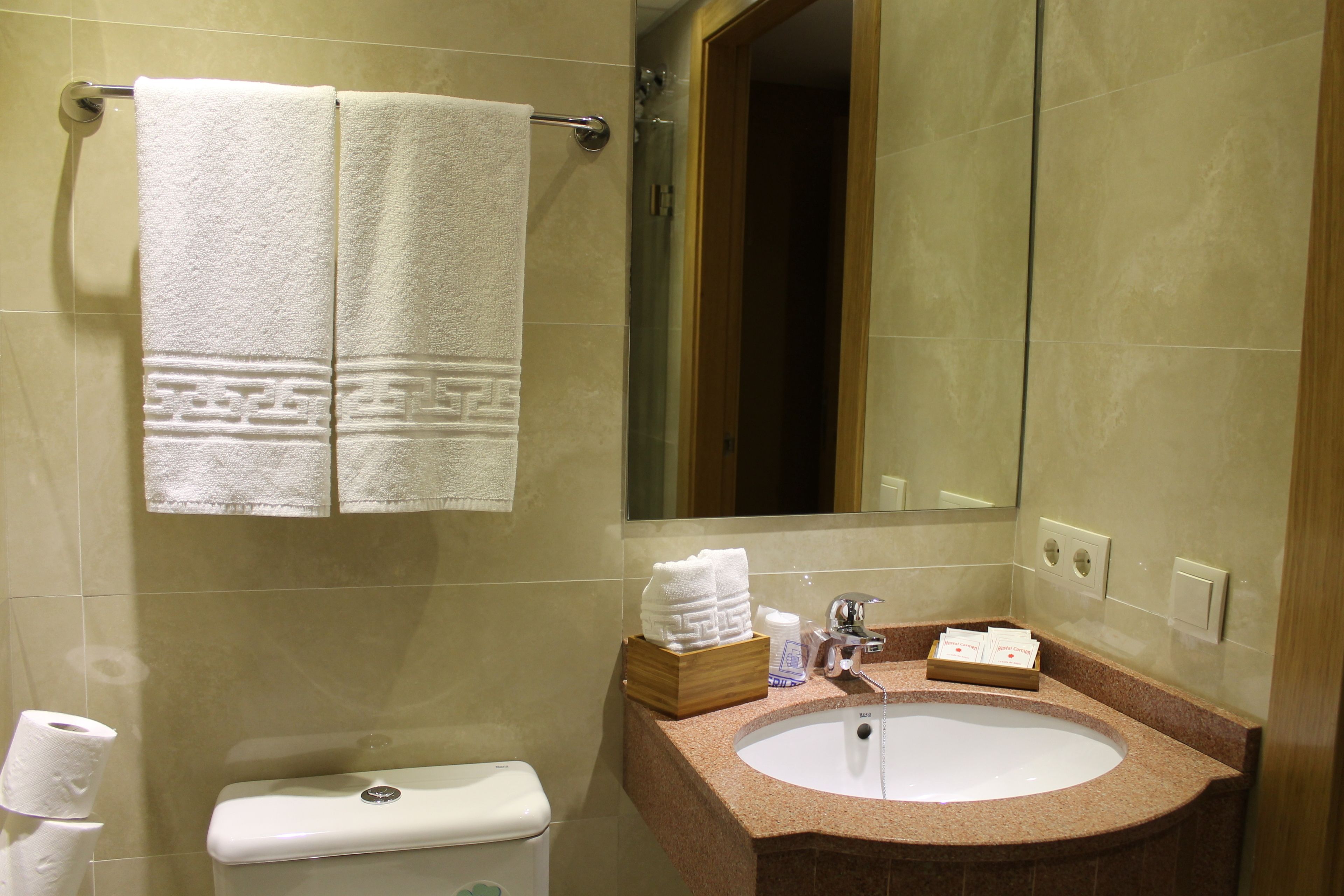 double room single use | bathroom | shower, rainfall showerhead, towels