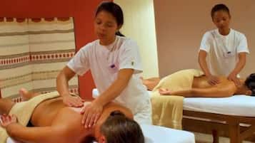 Kroppsbehandlingar, massage med varma stenar och thaimassage