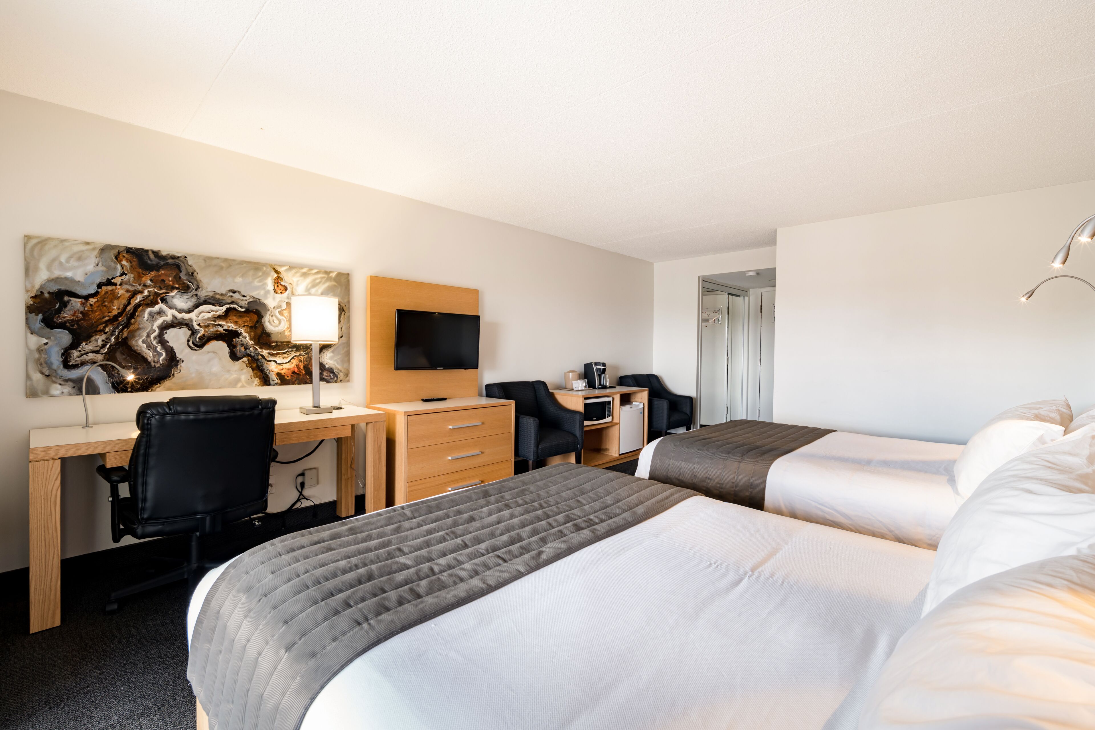 classic double room, 2 queen beds | desk, laptop workspace, free wifi, bed sheets