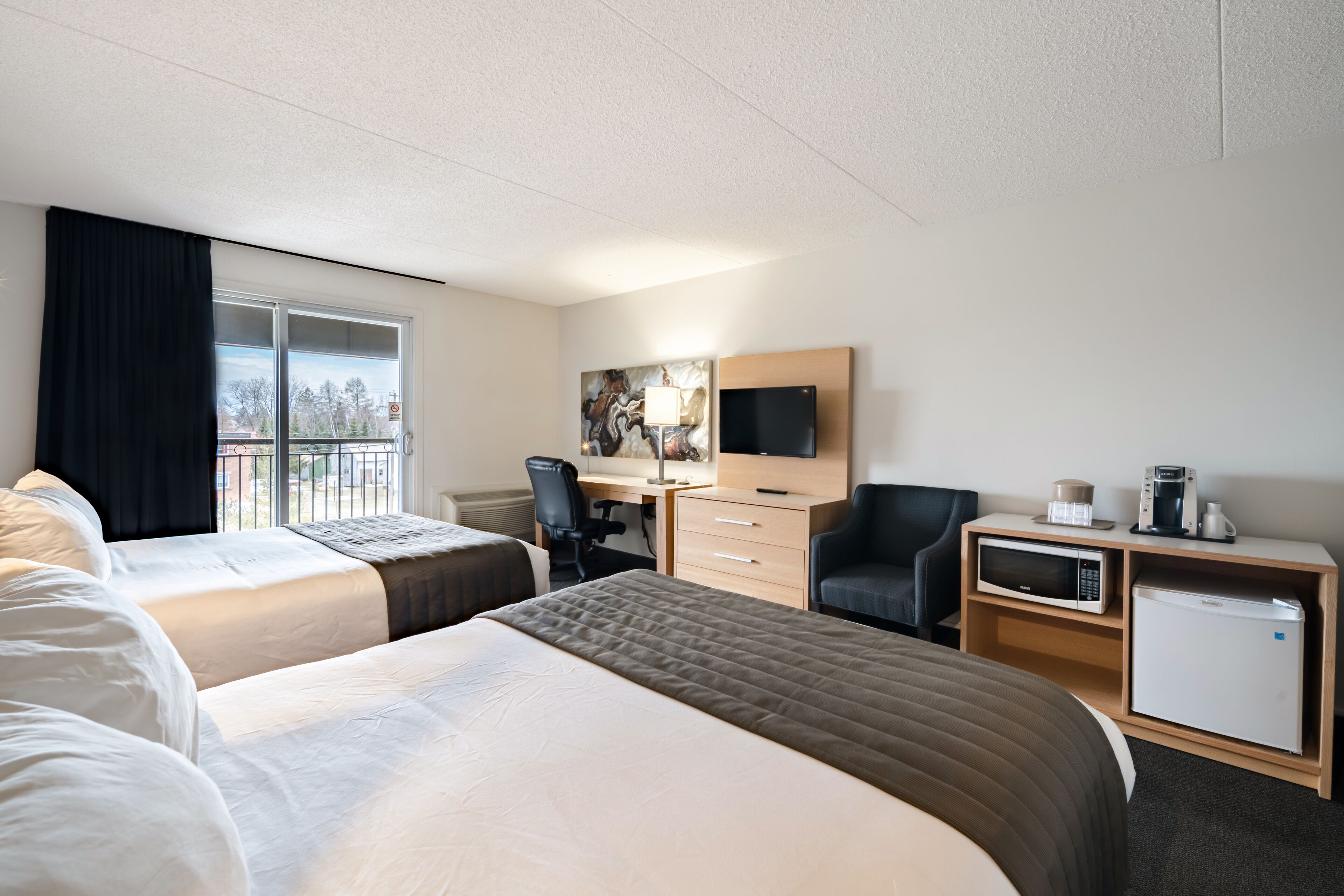 classic double room, 2 queen beds | desk, laptop workspace, free wifi, bed sheets