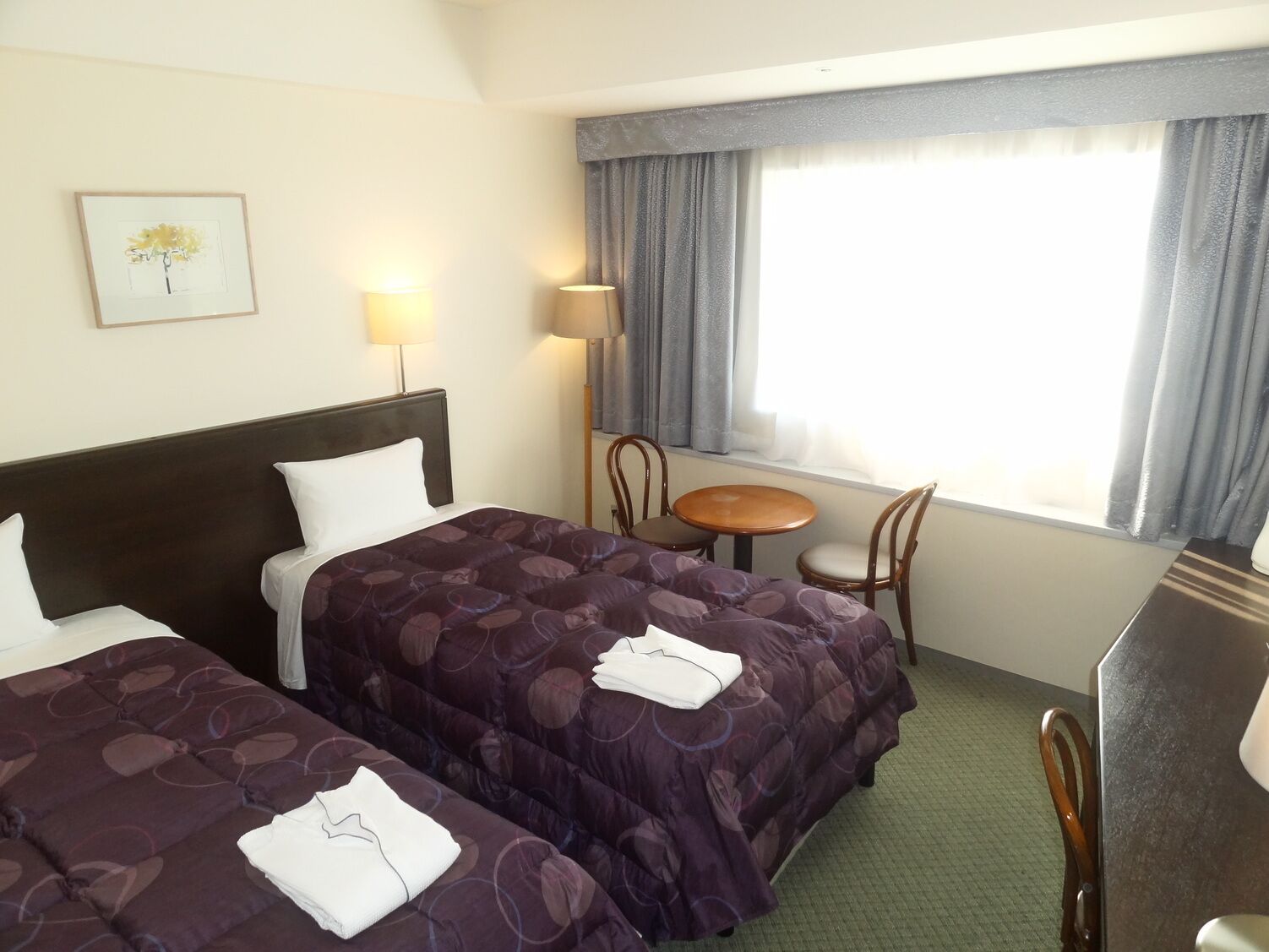 Desk, blackout curtains, iron/ironing board, free WiFi
