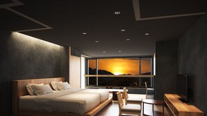Kamar Deluks (Japanese Western Style) | Selimut bulu angsa, minibar, brankas, dan meja kerja