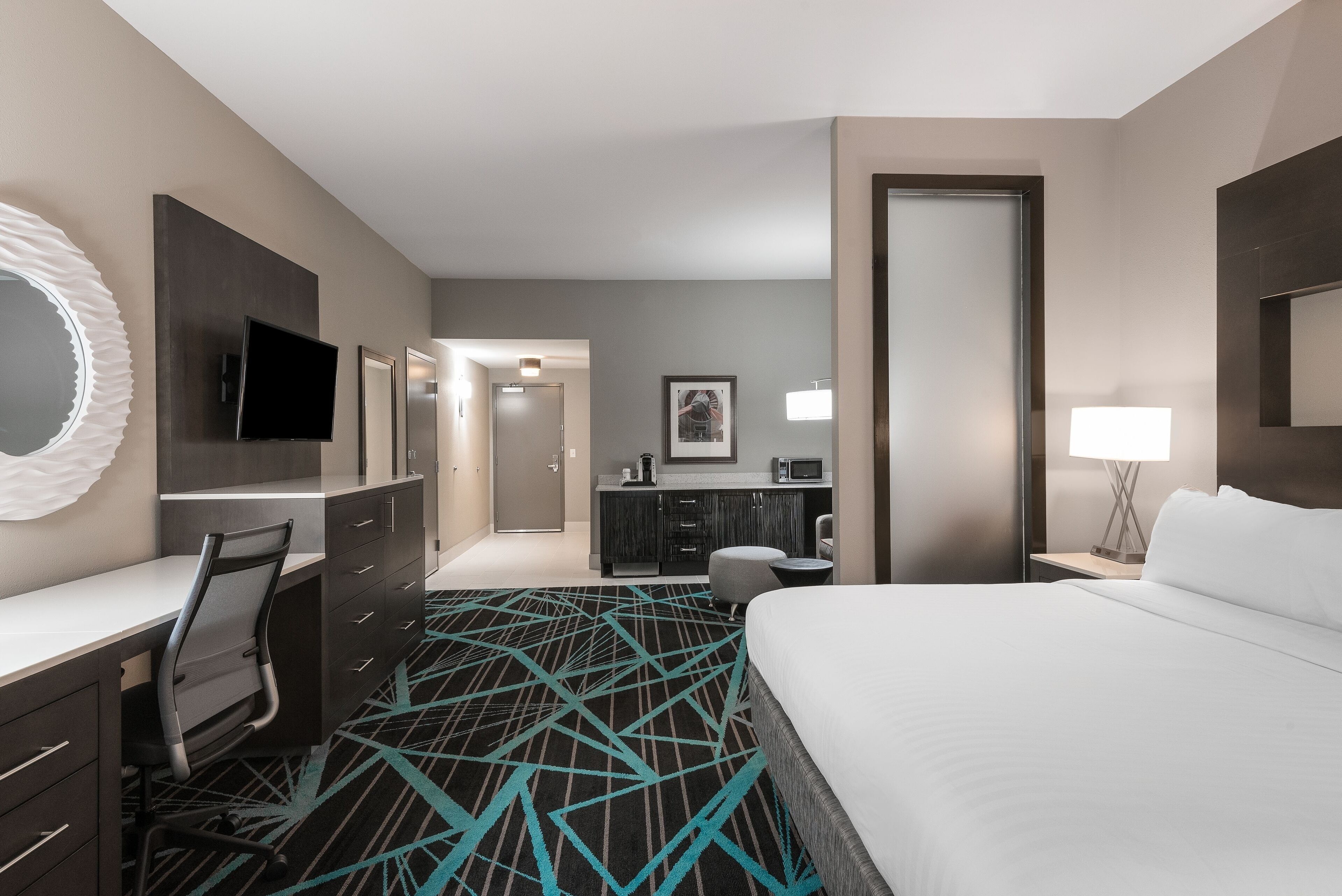 suite, 2 queen beds | in-room safe, desk, laptop workspace, iron/ironing board