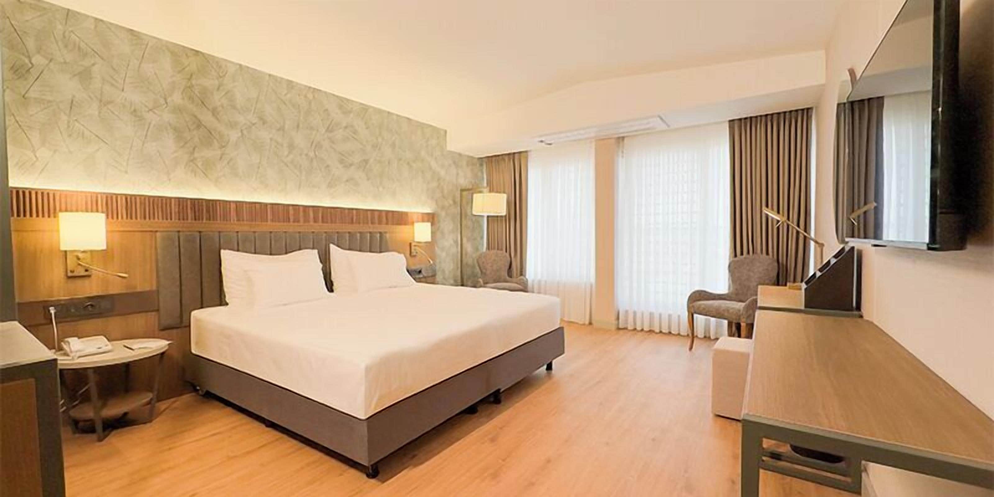 Habitación económica | Minibar, caja de seguridad en la habitación y escritorio 