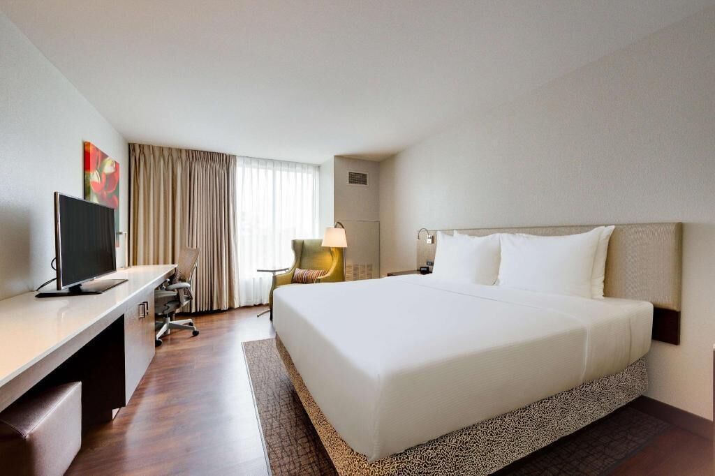 In-room safe, desk, laptop workspace, blackout drapes