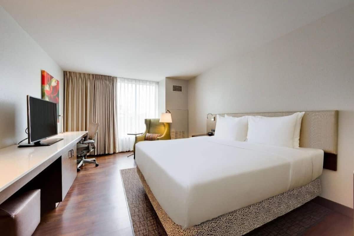 In-room safe, desk, laptop workspace, blackout drapes