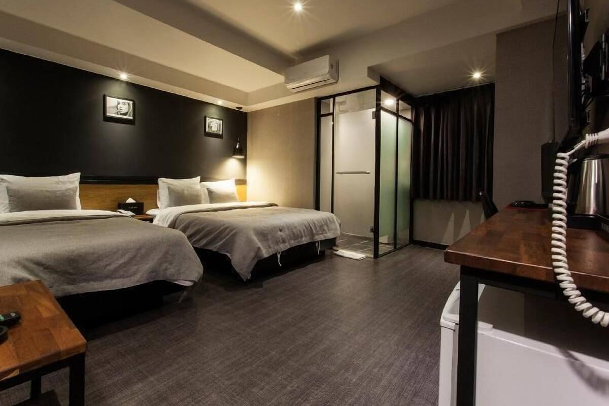 Individually decorated, individually furnished, desk, blackout drapes