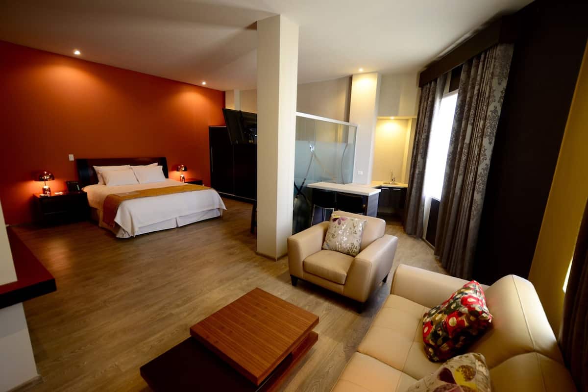 Minibar, caja de seguridad en la habitación y escritorio