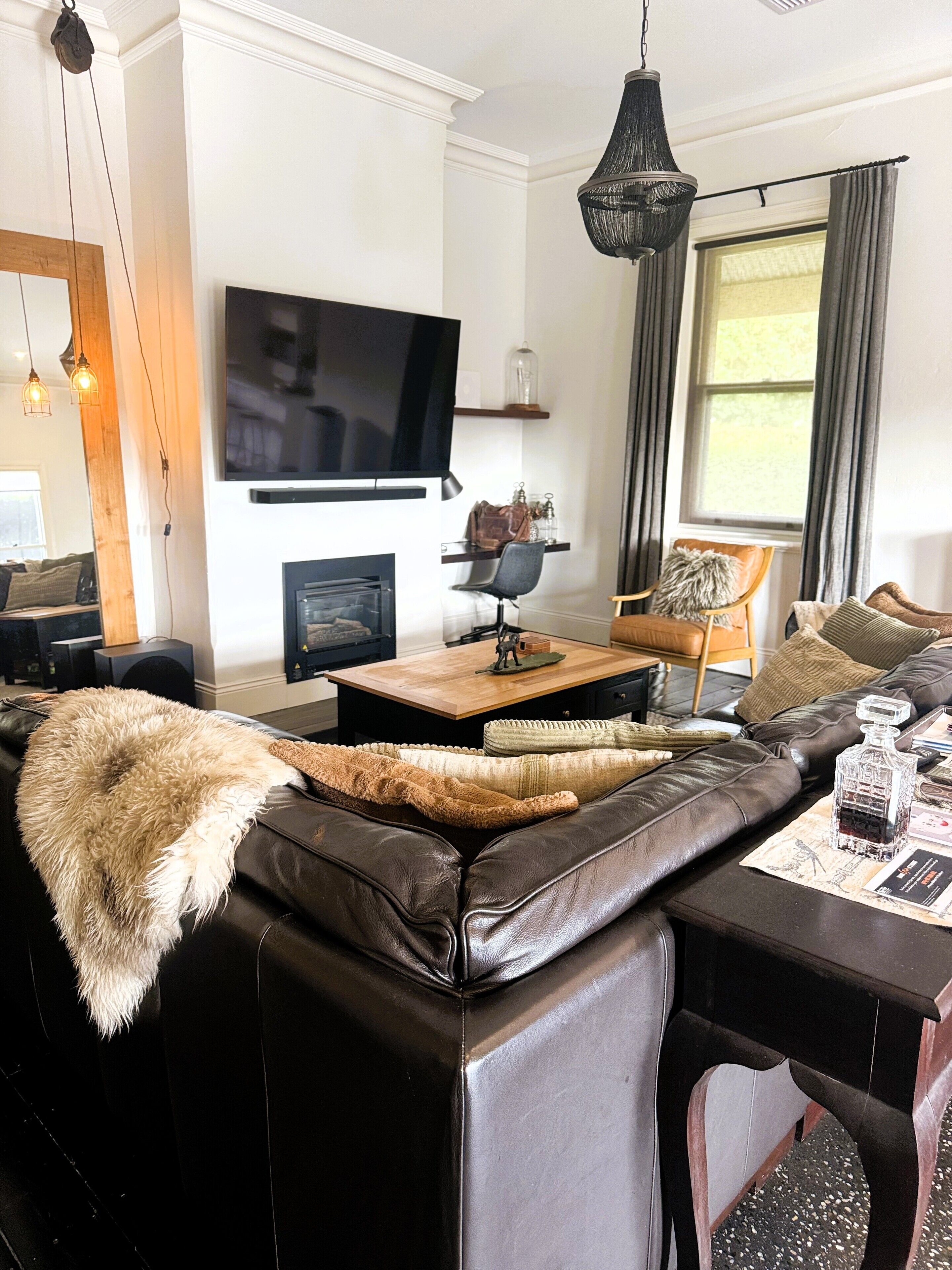 Barossa Bed & Breakfast Cottage  | Living area | 75-inch flat-screen TV with satellite channels, TV, DVD player