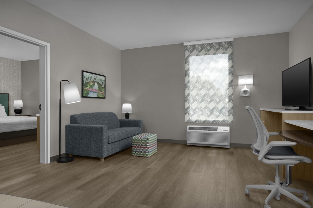 Suite, 1 Bedroom, Non Smoking | Living area | 55-inch flat-screen TV with cable channels, TV