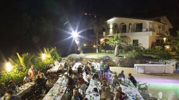 Outdoor banquet area