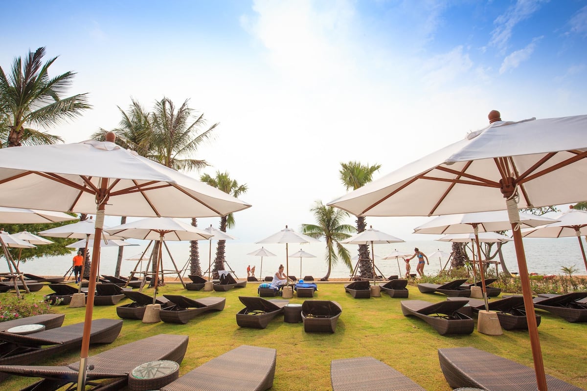 on the beach, beach towels