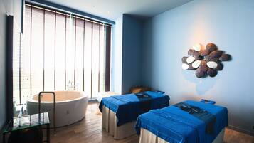 Behandlingsrom for par, kroppsbehandlinger og aromaterapi