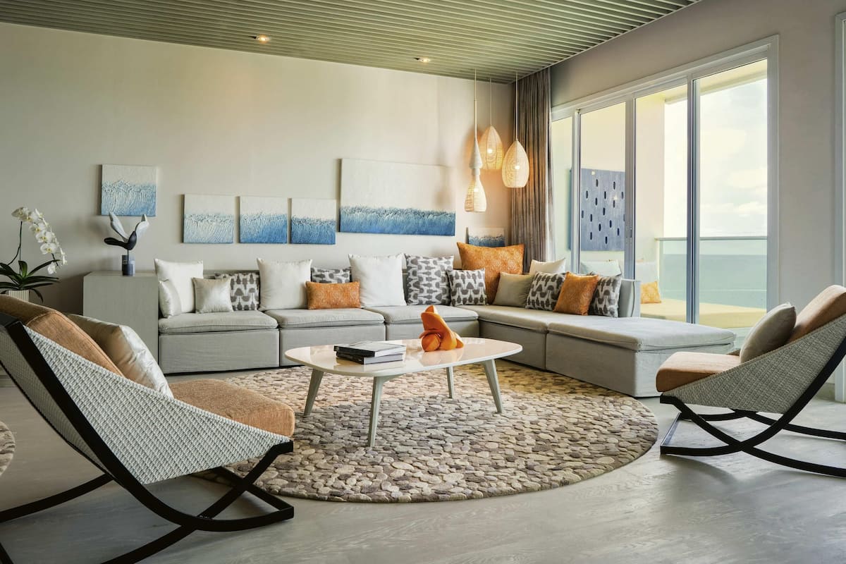 Presidentiële suite | 1 slaapkamer, lakens van Egyptisch katoen, luxe beddengoed, een minibar