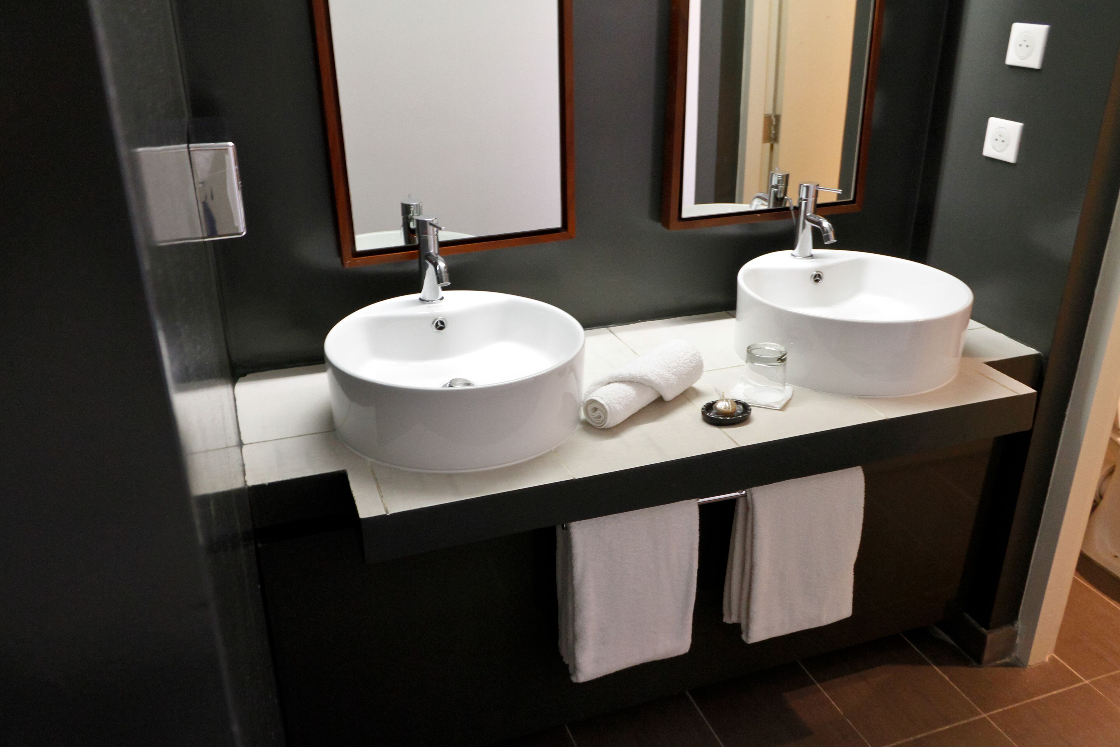 junior suite | bathroom | shower, rainfall showerhead, towels, soap