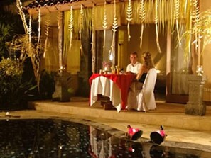 Outdoor banquet area