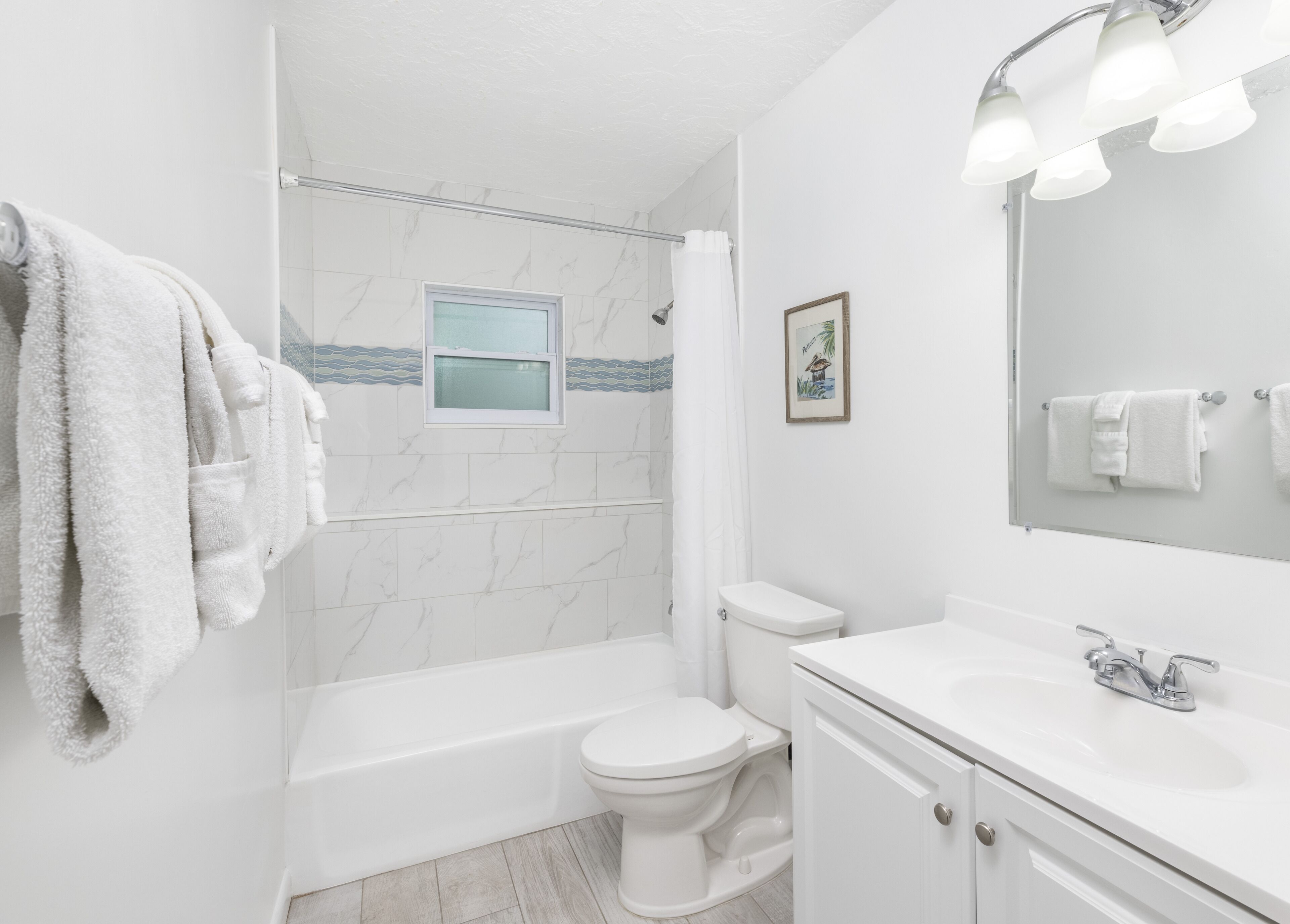 superior two bedroom suite | bathroom | hair dryer, towels, soap, shampoo