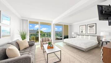 Executive studio suite, 1 kingsize bed, balkon | 2 slaapkamers, luxe beddengoed, individueel gedecoreerd