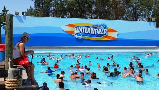 A water park with a large pool area and a sign reading "Waterworld". - Premier Inns Concord (Concord)