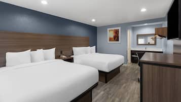 Room, 2 Queen Beds, Non Smoking | Down duvets, blackout curtains, free WiFi, bed sheets