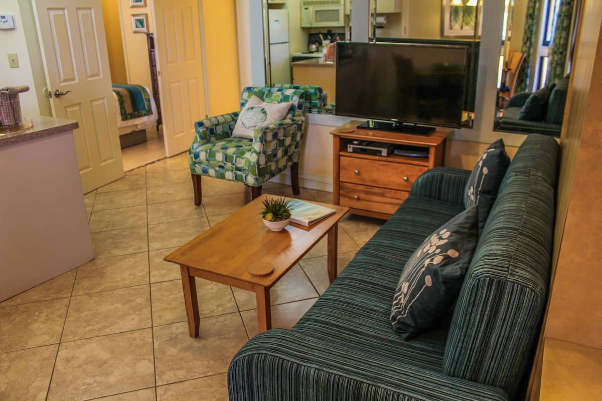 Appartement, 1 slaapkamer (East) | Woonkamer | Televisie