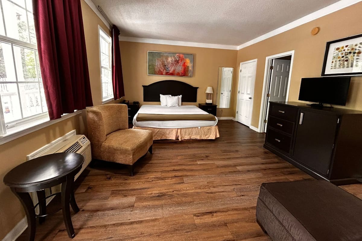 Apartment, 1 King Bed, Kitchen | Iron/ironing board, free WiFi, bed sheets
