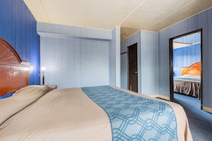 Desk, bed sheets