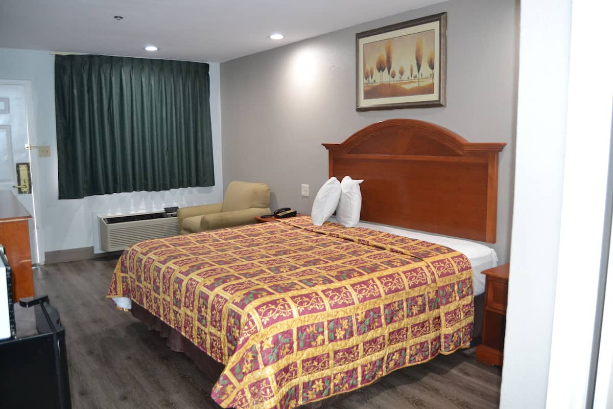 Desk, blackout drapes, iron/ironing board (on request), WiFi (free)