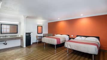 Desk, free WiFi, bed sheets