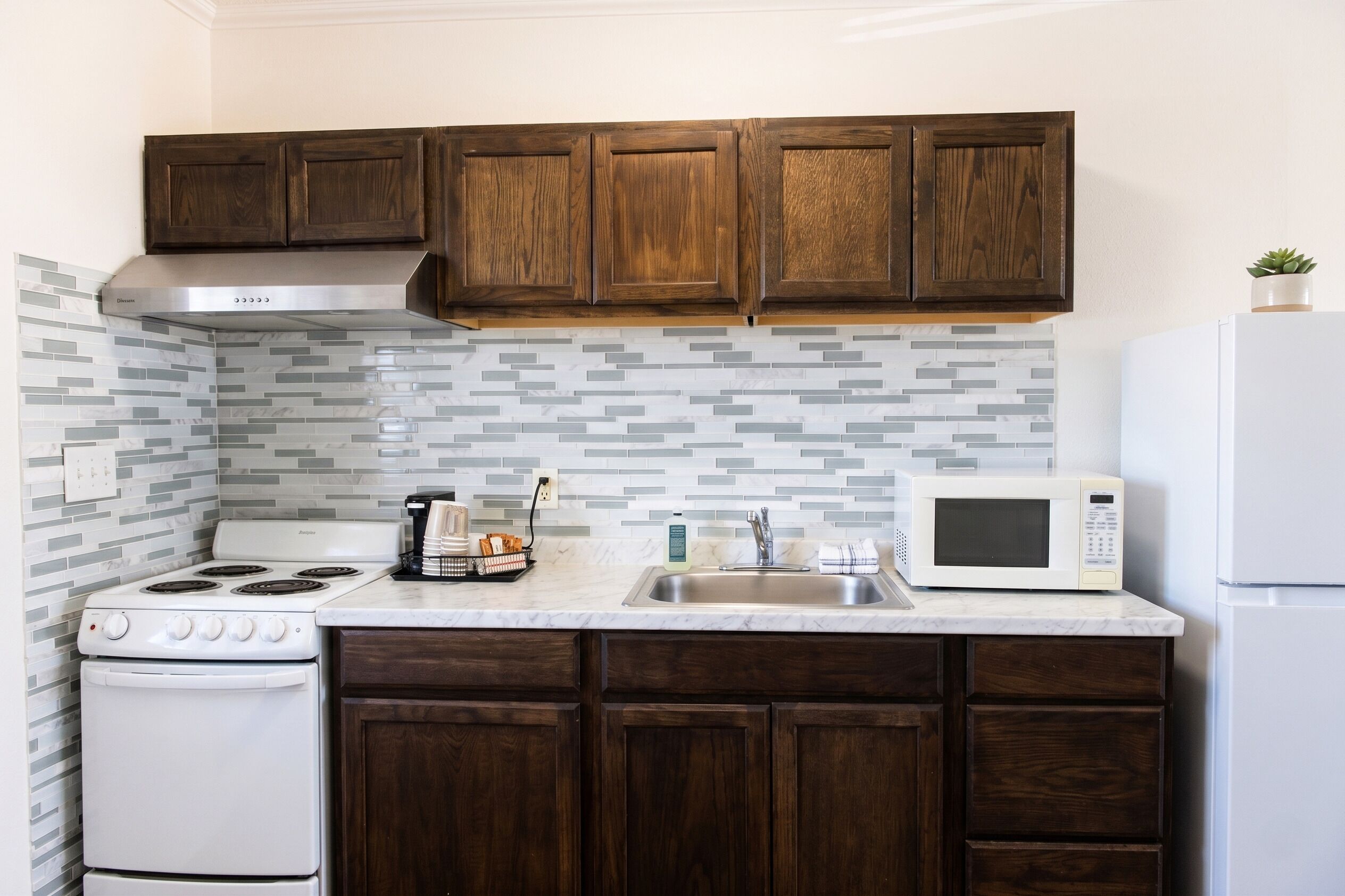 Exclusive Room, 2 Double Beds, Kitchenette, Oceanfront | Private kitchenette | Full-sized fridge, microwave, oven, stovetop