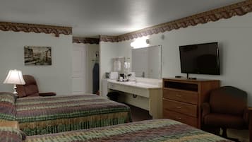 Standard Room, 2 Queen Beds | Pillowtop beds, desk, blackout drapes, iron/ironing board