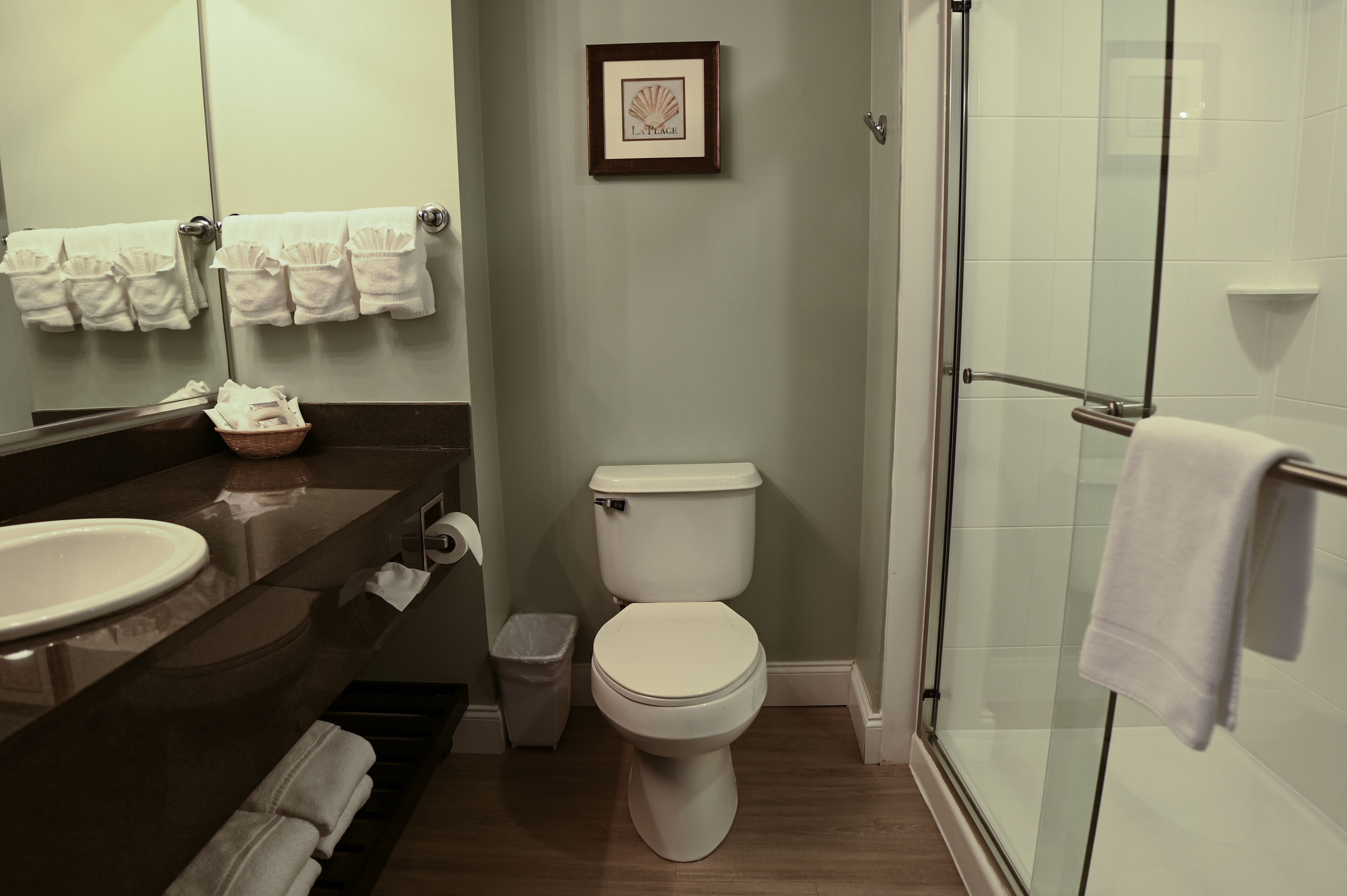 free toiletries, hair dryer, towels, soap