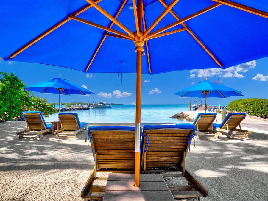 Plage privée, chaises longues, parasols, serviettes de plage
