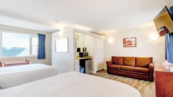 Family Studio Suite, Multiple Beds, Pool View | Individually decorated, individually furnished, blackout drapes