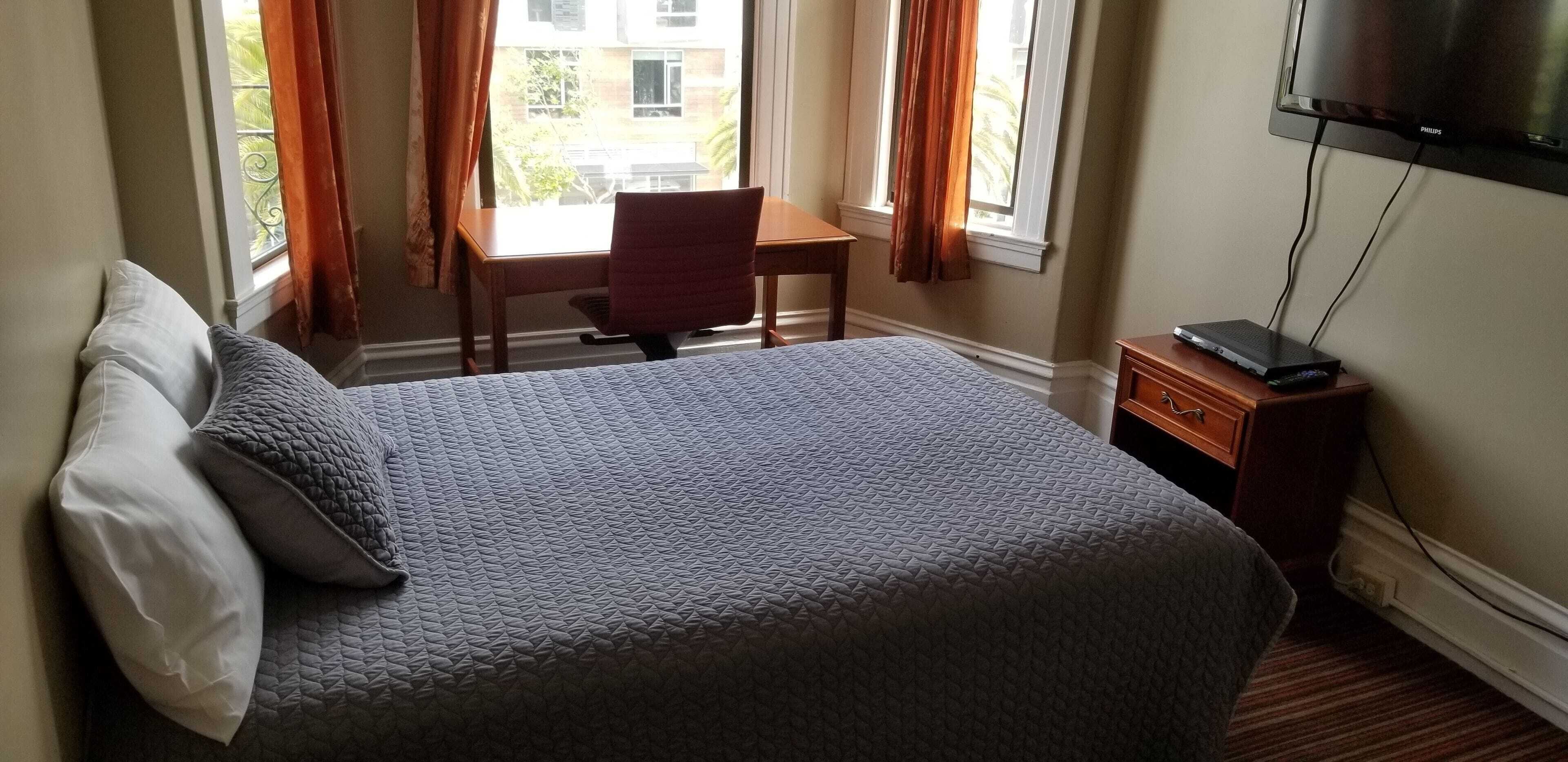 1 bedroom, desk, laptop workspace, iron/ironing board
