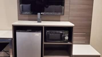 44-inch flat-screen TV with cable channels, TV